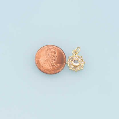 Gold Daisy Charms,18K Gold Filled Daisy Pendant,Daisy Charm Bracelet Necklace for DIY Jewelry Making Supply