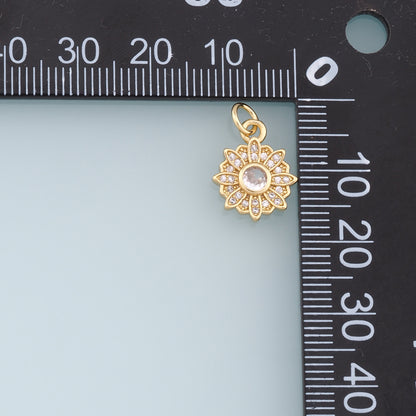 Gold Daisy Charms,18K Gold Filled Daisy Pendant,Daisy Charm Bracelet Necklace for DIY Jewelry Making Supply