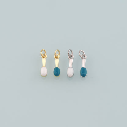 Gold Tableware Charms,18K Gold Filled Spoon Pendant,Enamel Spoon  Charm Bracelet Necklace for DIY Jewelry Making Supply