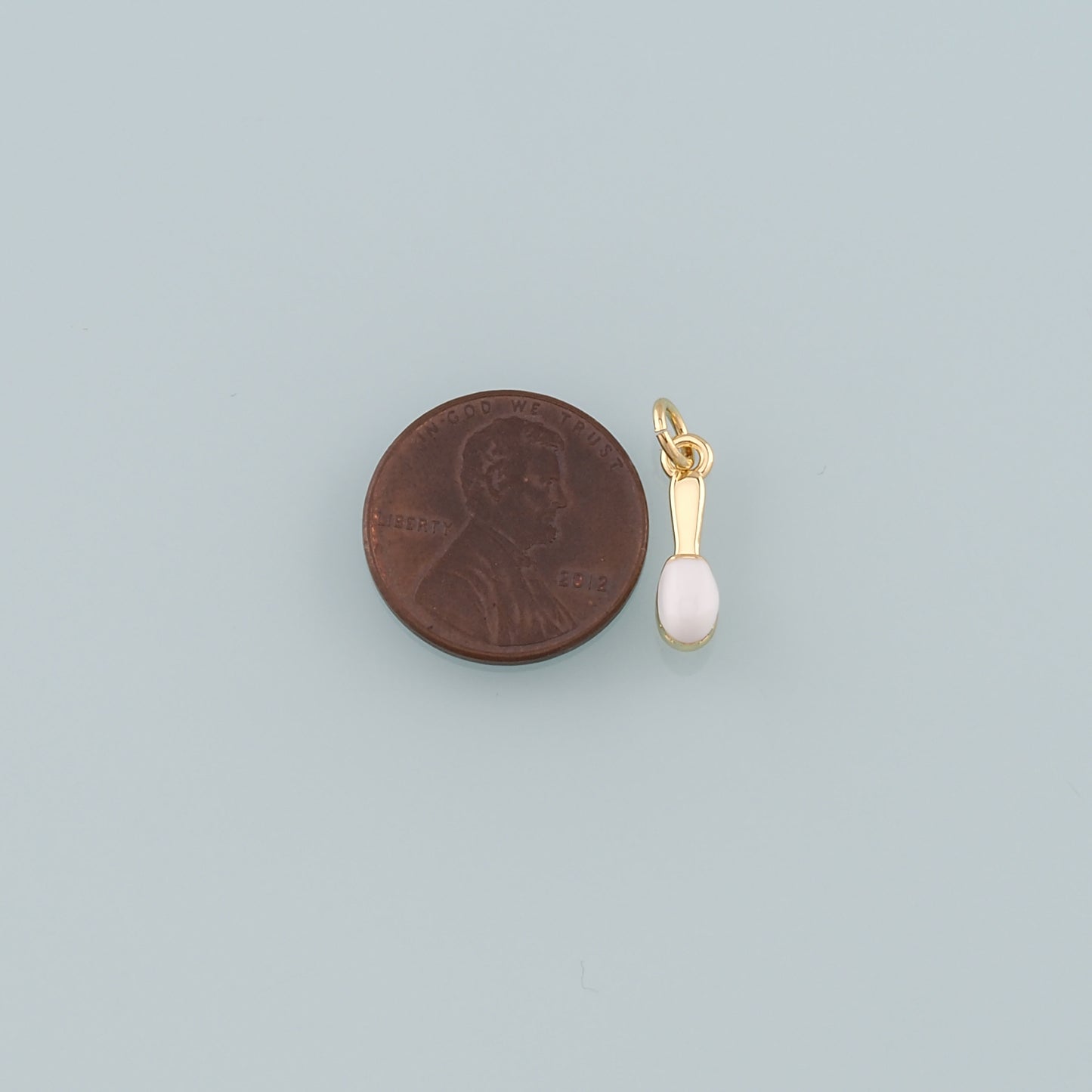 Gold Tableware Charms,18K Gold Filled Spoon Pendant,Enamel Spoon  Charm Bracelet Necklace for DIY Jewelry Making Supply