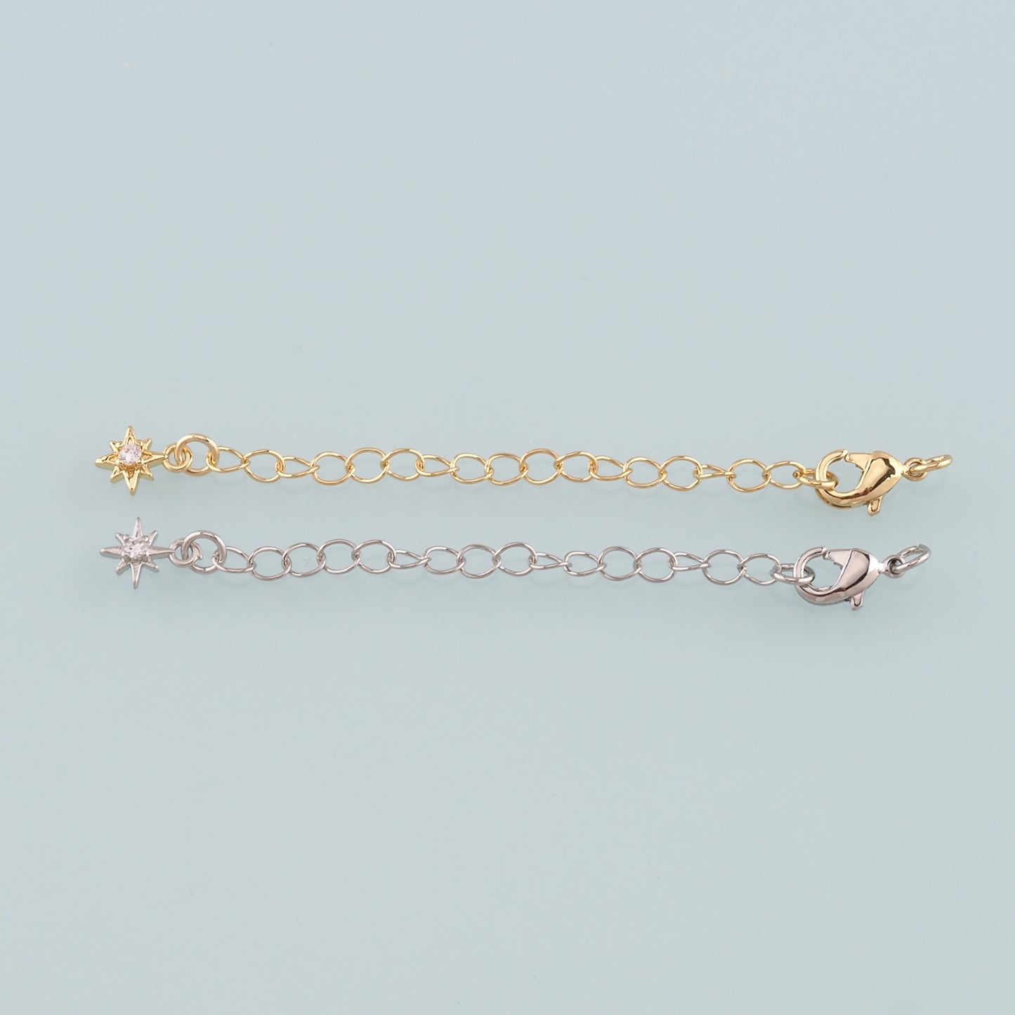 18K Gold Filled Star Chain Extender for Necklace Bracelet Supply Component Findings Extenders Lobster Claw Clasps with Gold Extender Chain
