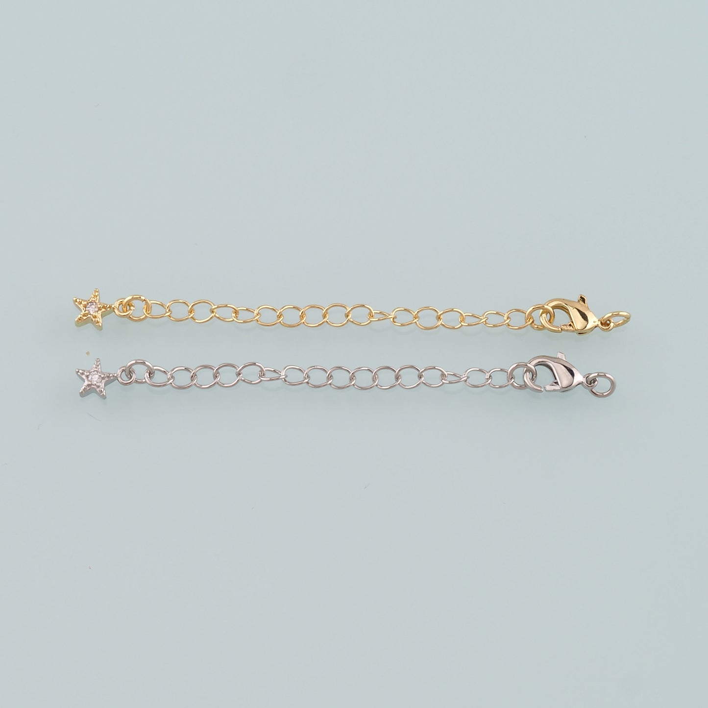 18K Gold Filled Star Chain Extender for Necklace Bracelet Supply Component Findings Extenders Lobster Claw Clasps with Gold Extender Chain