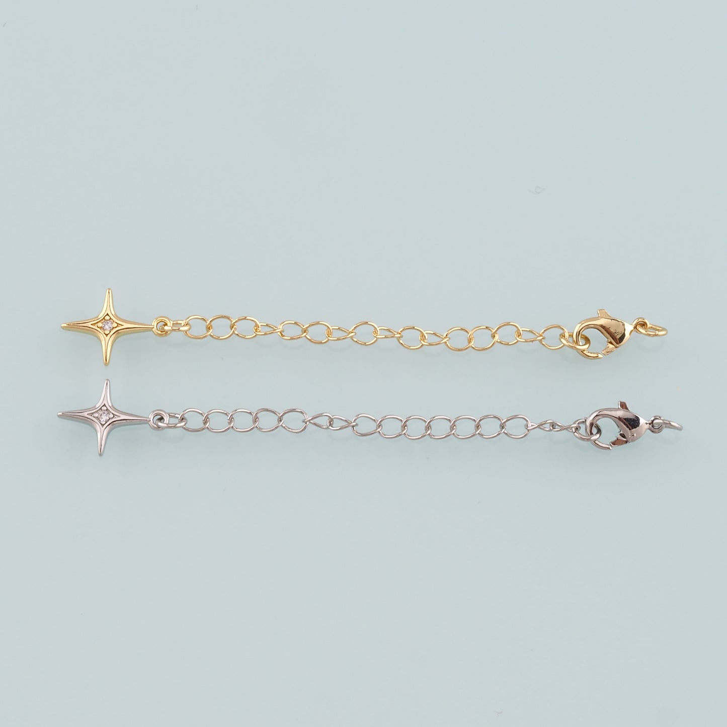 18K Gold Filled Star Chain Extender for Necklace Bracelet Supply Component Findings Extenders Lobster Claw Clasps with Gold Extender Chain