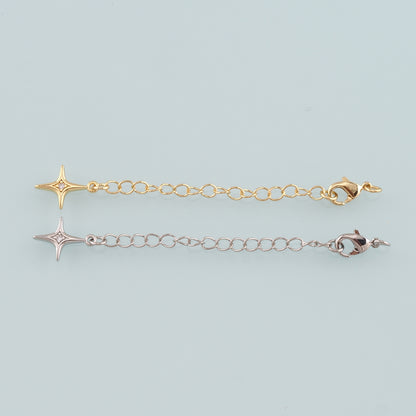 18K Gold Filled Star Chain Extender for Necklace Bracelet Supply Component Findings Extenders Lobster Claw Clasps with Gold Extender Chain