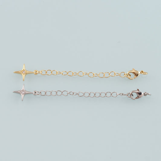 18K Gold Filled Star Chain Extender for Necklace Bracelet Supply Component Findings Extenders Lobster Claw Clasps with Gold Extender Chain