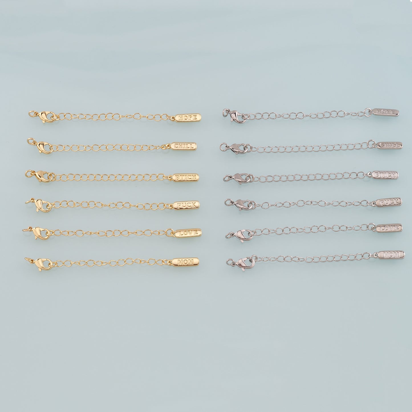 18K Gold Filled Chain Extender for Necklace Bracelet Supply Component Findings Extenders Lobster Claw Clasps with Gold Extender Chain