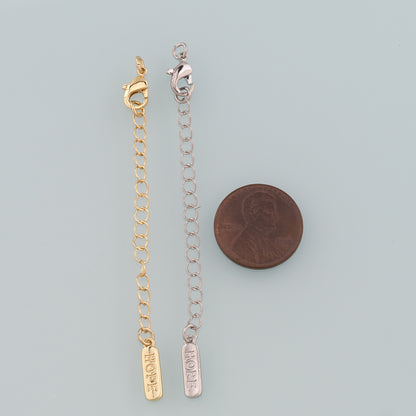 18K Gold Filled Chain Extender for Necklace Bracelet Supply Component Findings Extenders Lobster Claw Clasps with Gold Extender Chain