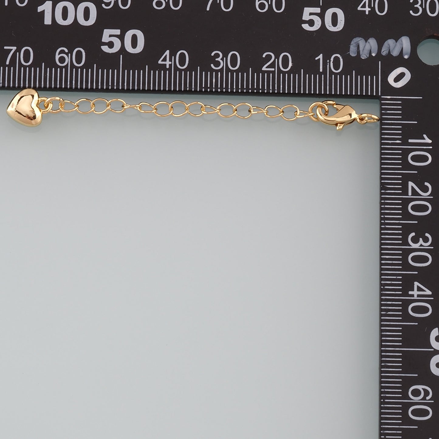 18K Gold Filled Heart Chain Extender for Necklace Bracelet Supply Component Findings Extenders Lobster Claw Clasps with Gold Extender Chain