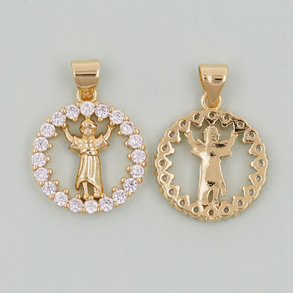 Gold religion Charms,18K Gold Filled religion Pendant,holy Charm Bracelet Necklace for DIY Jewelry Making Supply