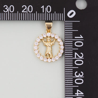 Gold religion Charms,18K Gold Filled religion Pendant,holy Charm Bracelet Necklace for DIY Jewelry Making Supply