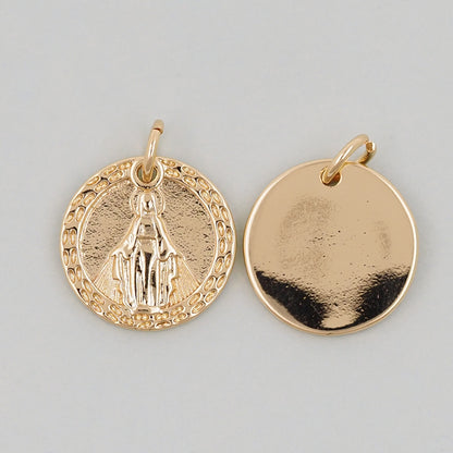 Gold virgin mary Charms,18K Gold Filled virgin mary Pendant,virgin mary Charm Bracelet Necklace for DIY Jewelry Making Supply