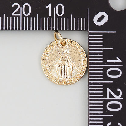 Gold virgin mary Charms,18K Gold Filled virgin mary Pendant,virgin mary Charm Bracelet Necklace for DIY Jewelry Making Supply