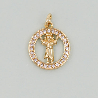 Gold religion Charms,18K Gold Filled religion Pendant,holy Charm Bracelet Necklace for DIY Jewelry Making Supply