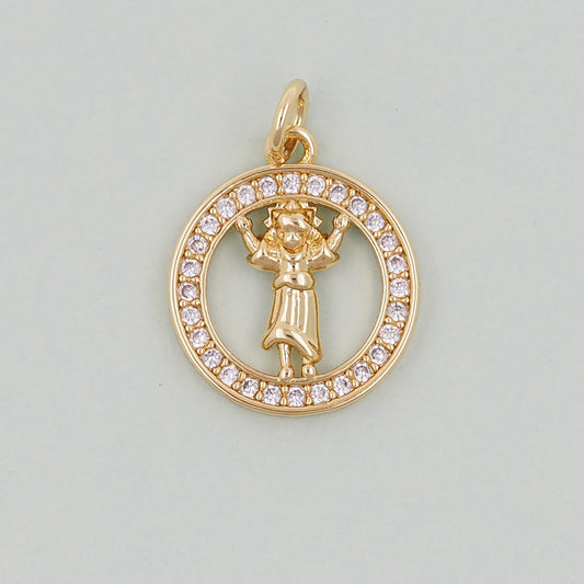 Gold religion Charms,18K Gold Filled religion Pendant,holy Charm Bracelet Necklace for DIY Jewelry Making Supply