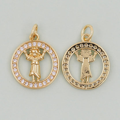 Gold religion Charms,18K Gold Filled religion Pendant,holy Charm Bracelet Necklace for DIY Jewelry Making Supply