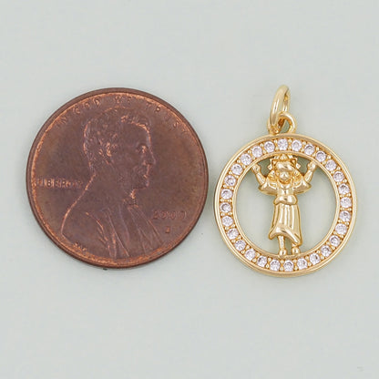 Gold religion Charms,18K Gold Filled religion Pendant,holy Charm Bracelet Necklace for DIY Jewelry Making Supply