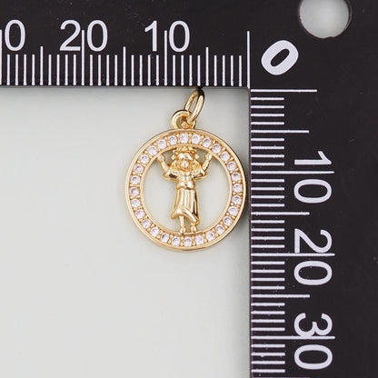 Gold religion Charms,18K Gold Filled religion Pendant,holy Charm Bracelet Necklace for DIY Jewelry Making Supply
