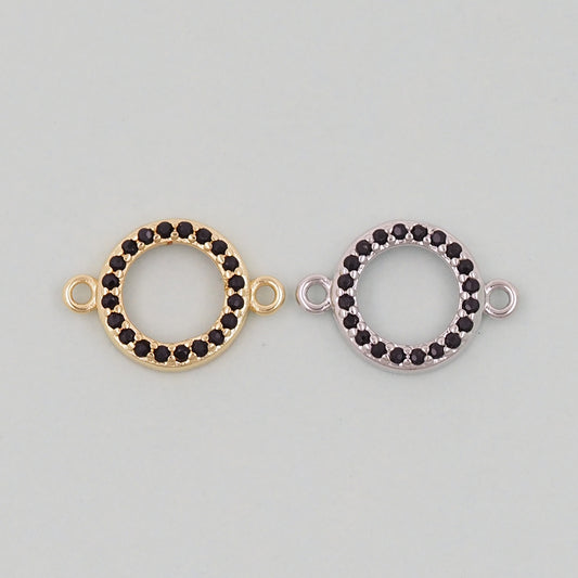 Gold Round Connector Charms,18K Gold Filled Round Pendant,Round Charm Bracelet Necklace for DIY Jewelry Making Supply