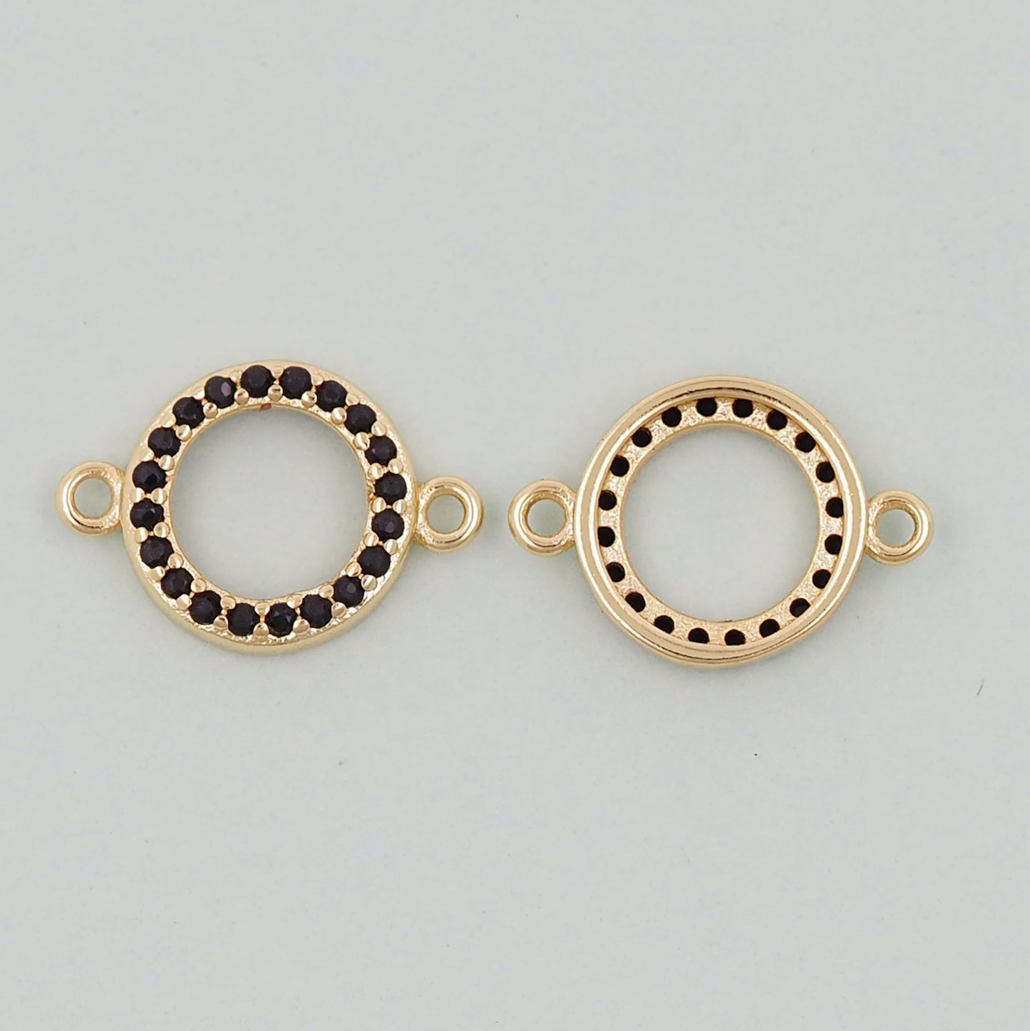 Gold Round Connector Charms,18K Gold Filled Round Pendant,Round Charm Bracelet Necklace for DIY Jewelry Making Supply