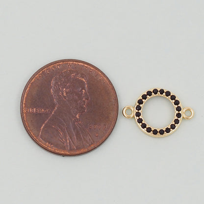 Gold Round Connector Charms,18K Gold Filled Round Pendant,Round Charm Bracelet Necklace for DIY Jewelry Making Supply