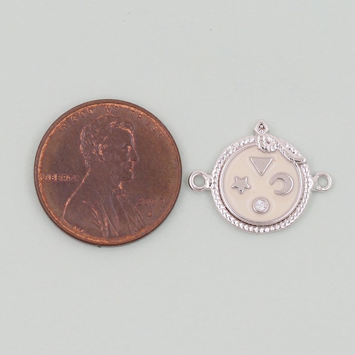 Gold Round Connector Charms,18K Gold Filled Moon Pendant,Star Charm Bracelet Necklace for DIY Jewelry Making Supply