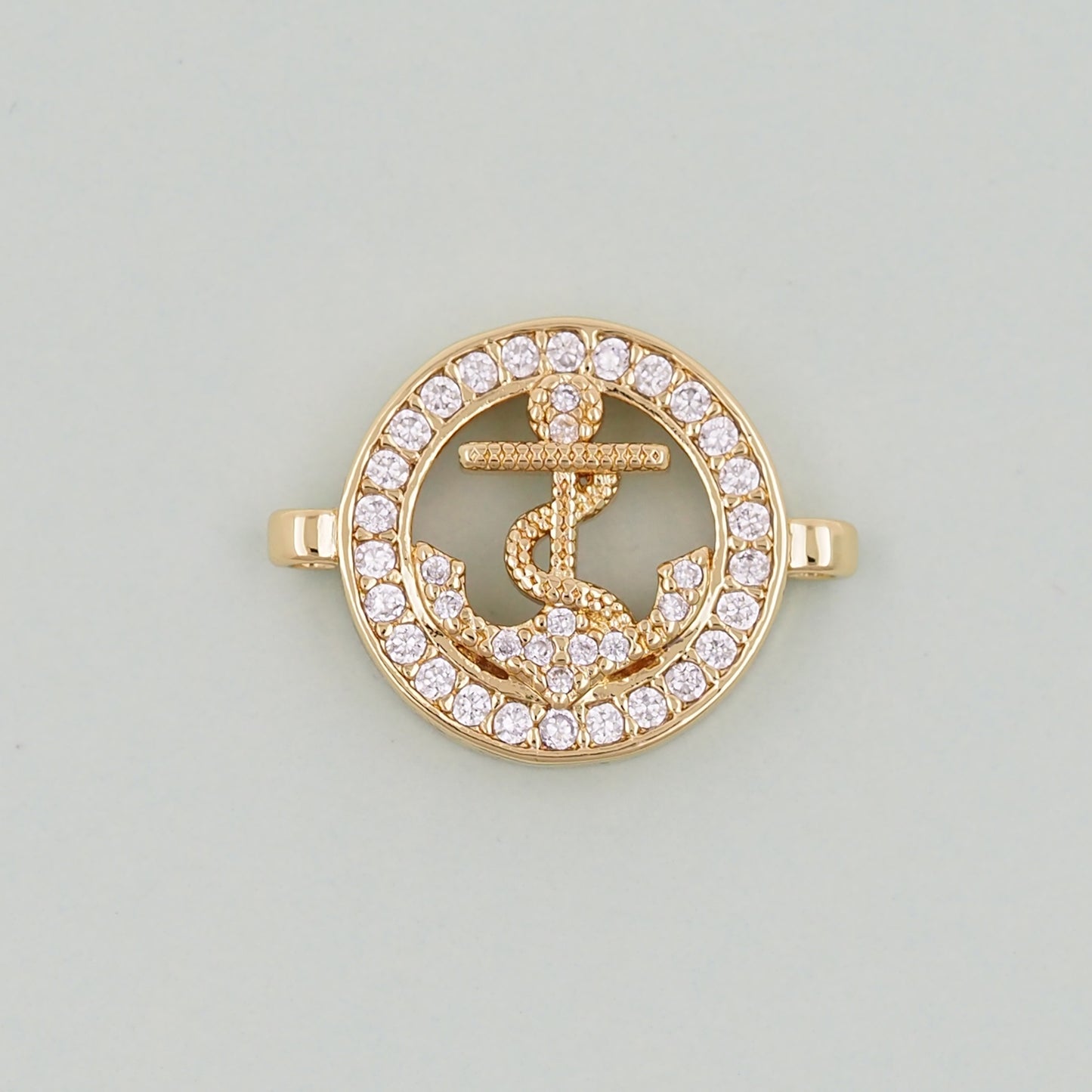 Gold Round Connector Charms,18K Gold Filled Round Pendant,Round Charm Bracelet Necklace for DIY Jewelry Making Supply