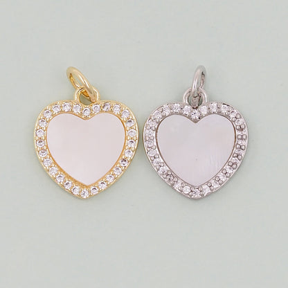 Gold Heart Charms,18K Gold Filled Heart Pendant,Heart Charm Bracelet Necklace for DIY Jewelry Making Supply