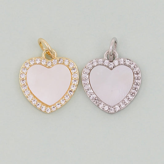 Gold Heart Charms,18K Gold Filled Heart Pendant,Heart Charm Bracelet Necklace for DIY Jewelry Making Supply