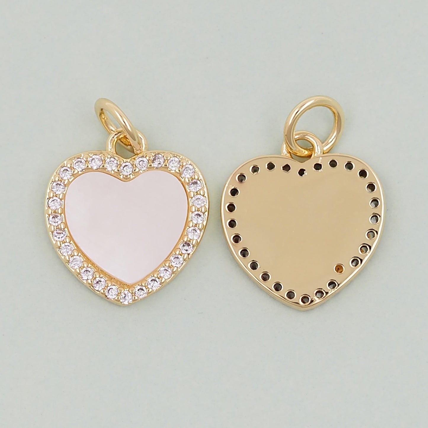 Gold Heart Charms,18K Gold Filled Heart Pendant,Heart Charm Bracelet Necklace for DIY Jewelry Making Supply
