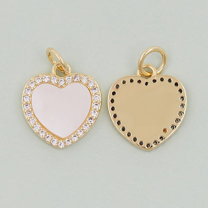 Gold Heart Charms,18K Gold Filled Heart Pendant,Heart Charm Bracelet Necklace for DIY Jewelry Making Supply