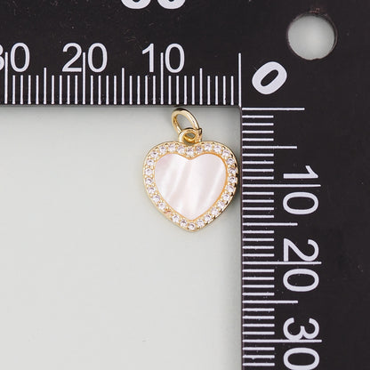 Gold Heart Charms,18K Gold Filled Heart Pendant,Heart Charm Bracelet Necklace for DIY Jewelry Making Supply