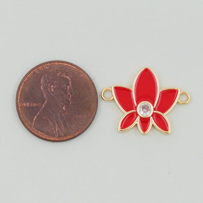 Gold Lotus Charms,18K Gold Filled Lotus Pendant,Flower Charm Bracelet Necklace for DIY Jewelry Making Supply