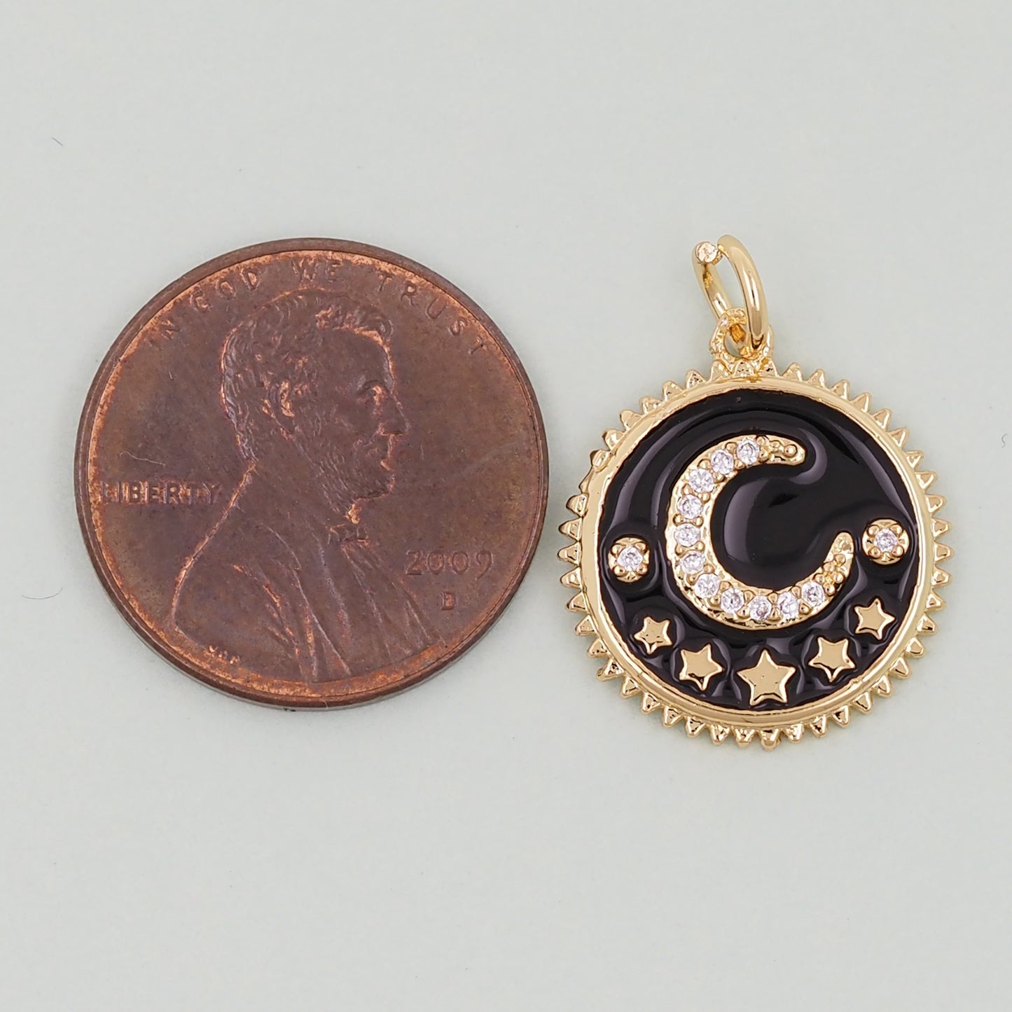 Gold Celestial Charms,18K Gold Filled Star Pendant,Moon Charm Bracelet Necklace for DIY Jewelry Making Supply