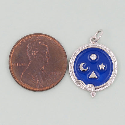 18K Gold Filled Star Pendant,Enamel Moon Charm Bracelet Necklace for DIY Jewelry Making Supply