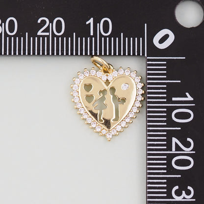 Gold Heart Charms,18K Gold Filled Love Pendant Charm Bracelet Necklace for DIY Jewelry Making Supply