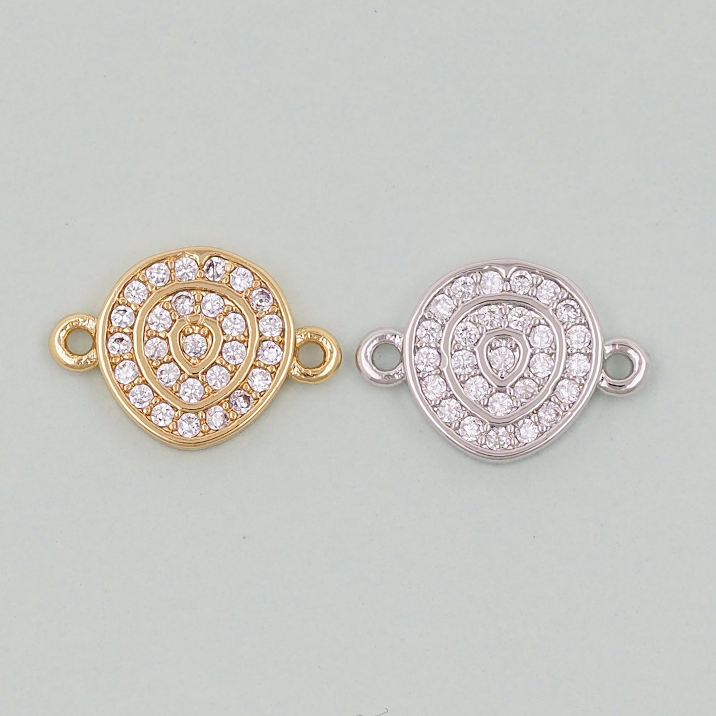 Gold Round Connector Charms,18K Gold Filled Round Pendant,Round Charm Bracelet Necklace for DIY Jewelry Making Supply
