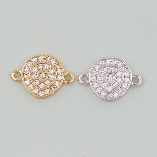 Gold Round Connector Charms,18K Gold Filled Round Pendant,Round Charm Bracelet Necklace for DIY Jewelry Making Supply