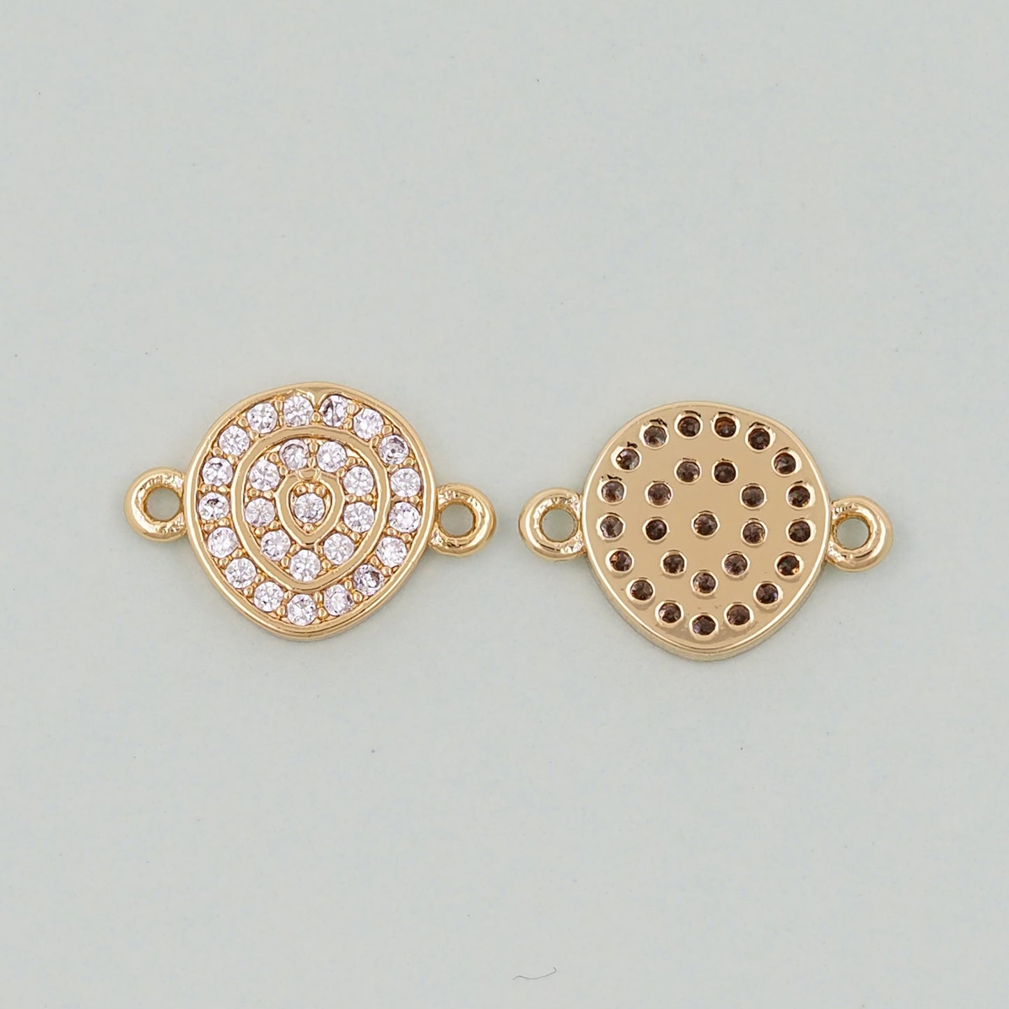 Gold Round Connector Charms,18K Gold Filled Round Pendant,Round Charm Bracelet Necklace for DIY Jewelry Making Supply