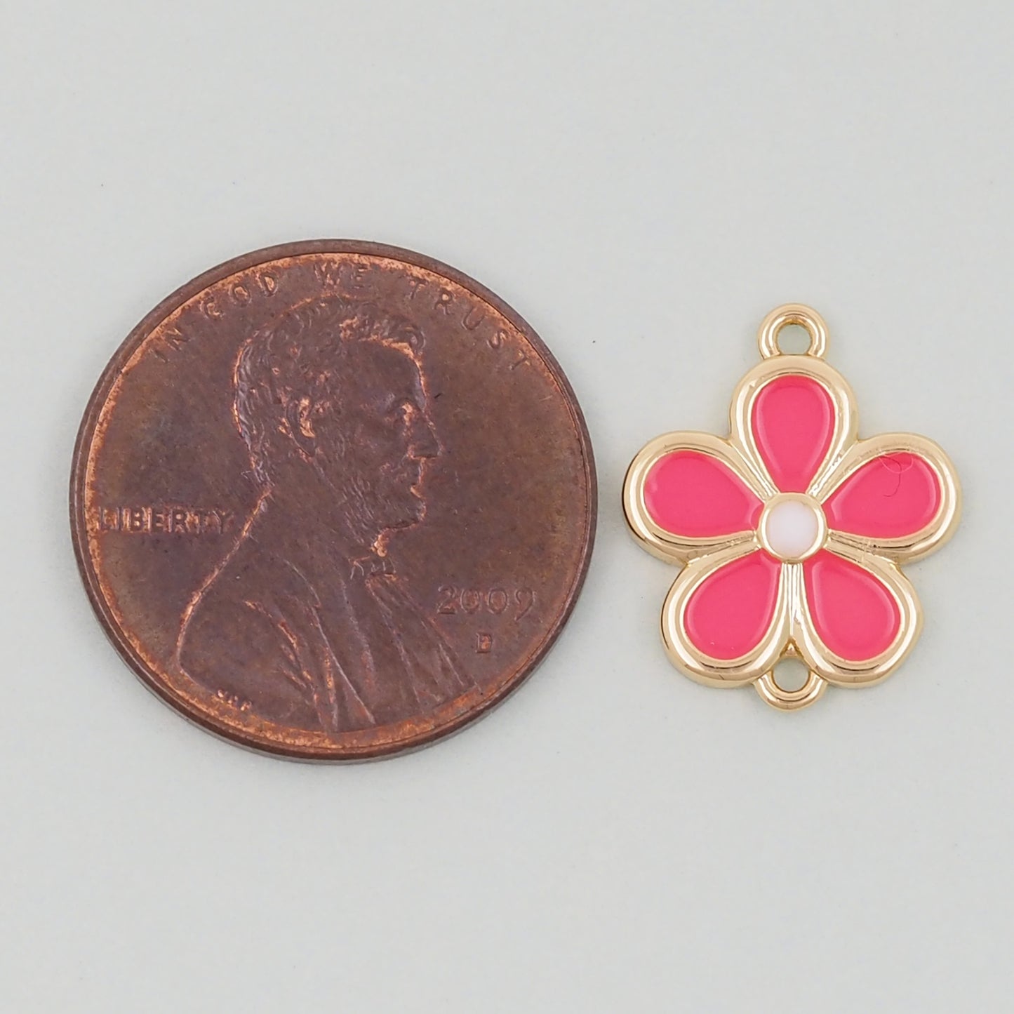 Gold Enamel Flower Charms,18K Gold Filled flower daisy Pendant,flower Charm Bracelet Necklace for DIY Jewelry Making Supply