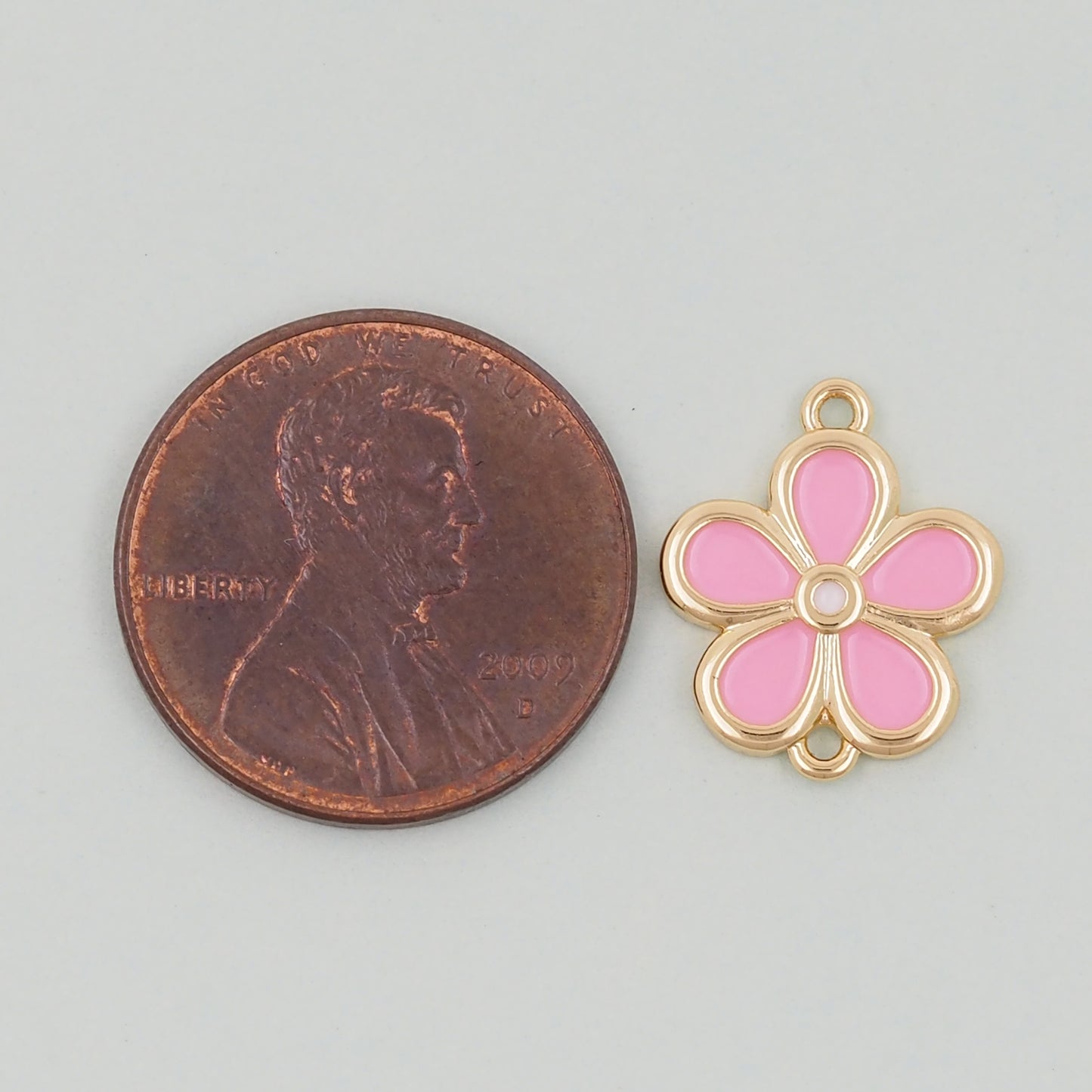 Gold Enamel Flower Charms,18K Gold Filled flower daisy Pendant,flower Charm Bracelet Necklace for DIY Jewelry Making Supply