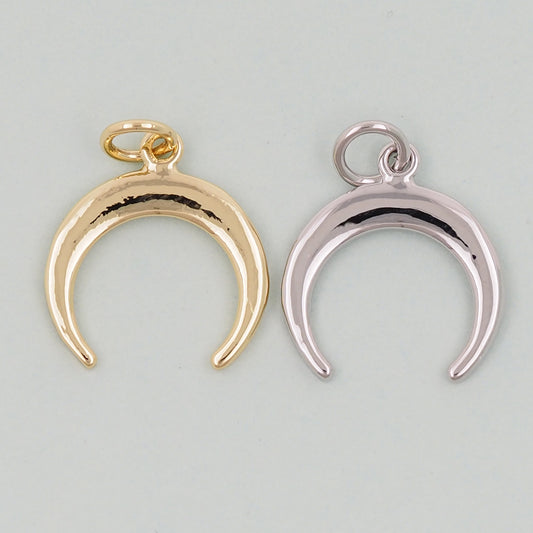 18K Gold Filled Horn Pendant,Horn Charm Bracelet Necklace for DIY Jewelry Making Supply