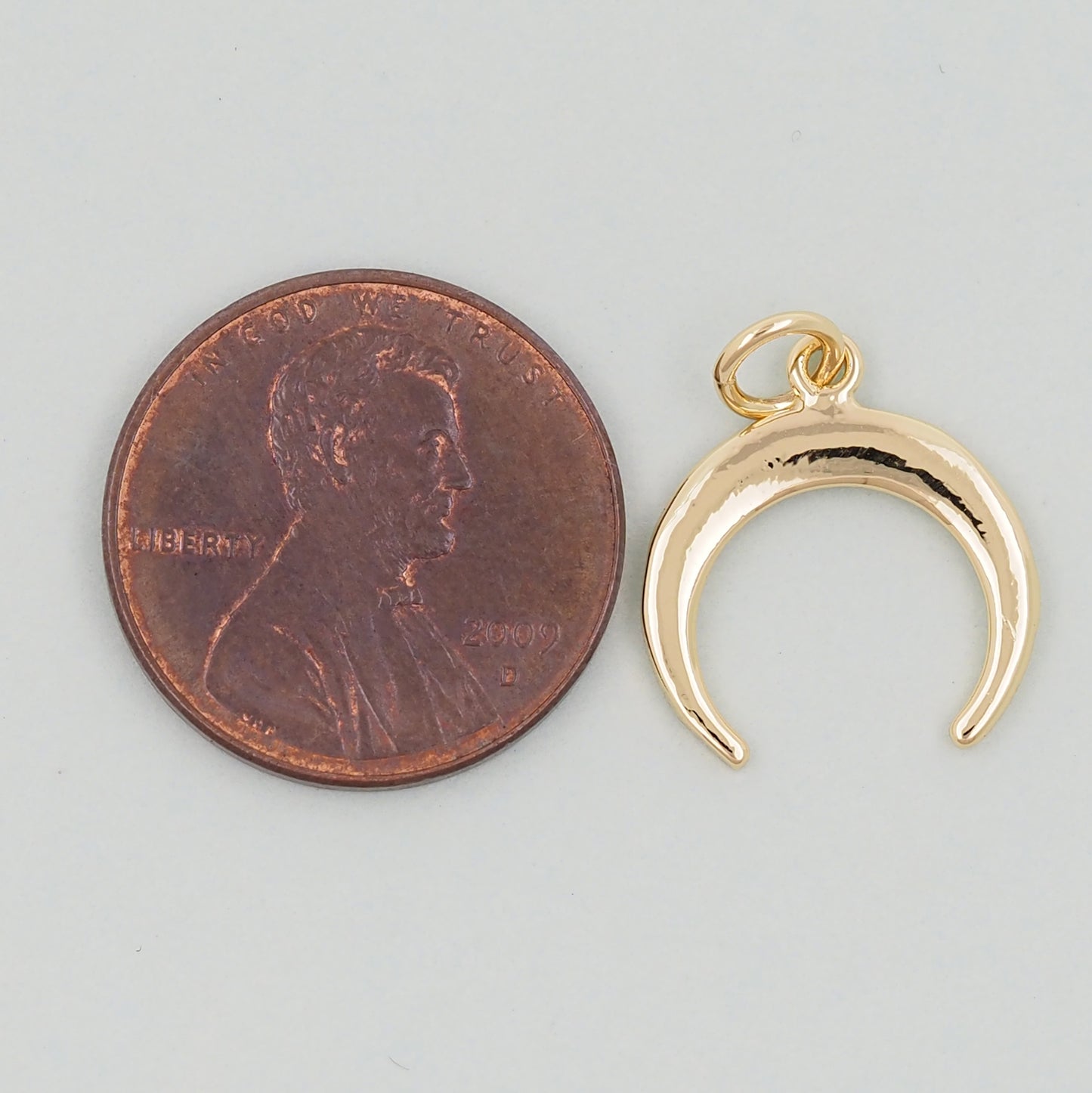 18K Gold Filled Horn Pendant,Horn Charm Bracelet Necklace for DIY Jewelry Making Supply