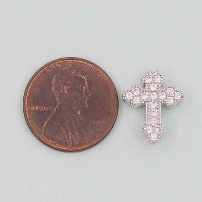 18K Gold Filled Cross Pendant,Cross Charm Bracelet Necklace for DIY Jewelry Making Supply