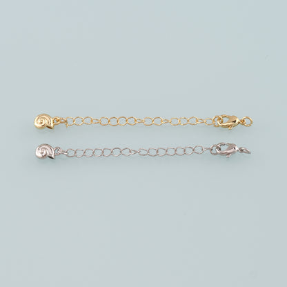 18K Gold Filled Shell Chain Extender for Necklace Bracelet Supply Component Findings Extenders Lobster Claw Clasps with Gold Extender Chain