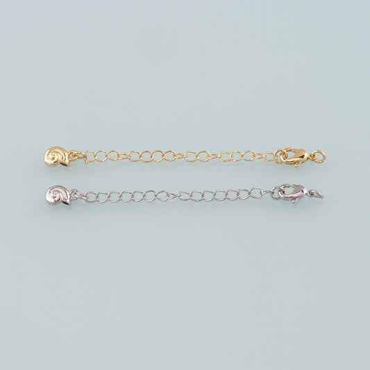 18K Gold Filled Shell Chain Extender for Necklace Bracelet Supply Component Findings Extenders Lobster Claw Clasps with Gold Extender Chain
