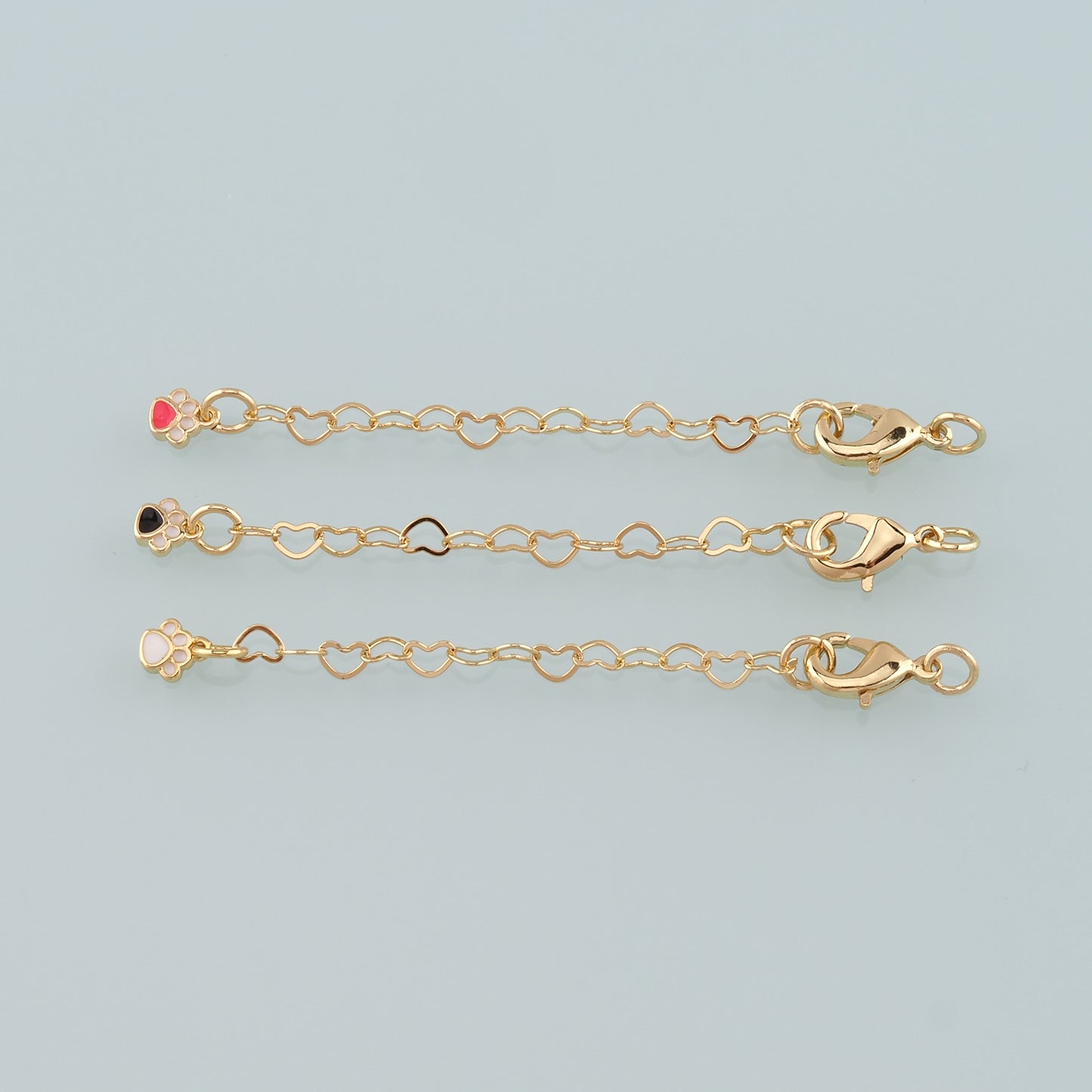 18K Gold Filled Paw Chain Extender for Necklace Bracelet Supply Component Findings Extenders Lobster Claw Clasps with Gold Extender Chain