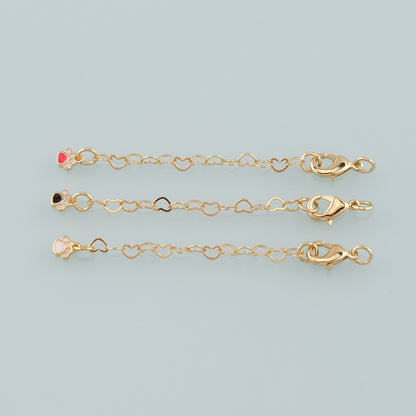 18K Gold Filled Paw Chain Extender for Necklace Bracelet Supply Component Findings Extenders Lobster Claw Clasps with Gold Extender Chain