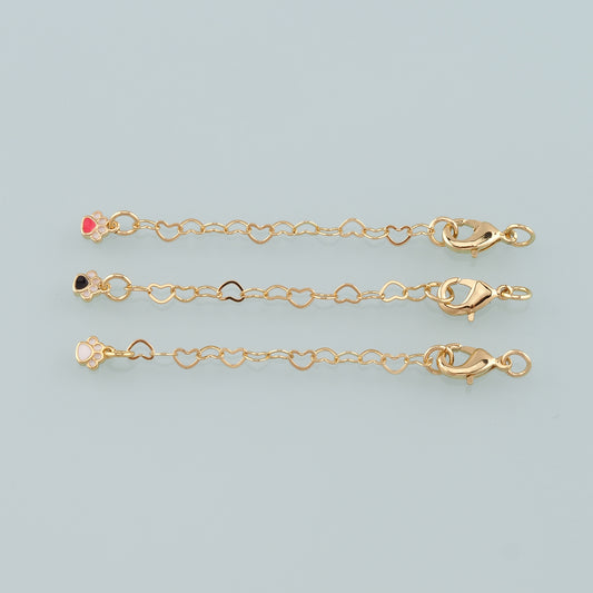 18K Gold Filled Paw Chain Extender for Necklace Bracelet Supply Component Findings Extenders Lobster Claw Clasps with Gold Extender Chain