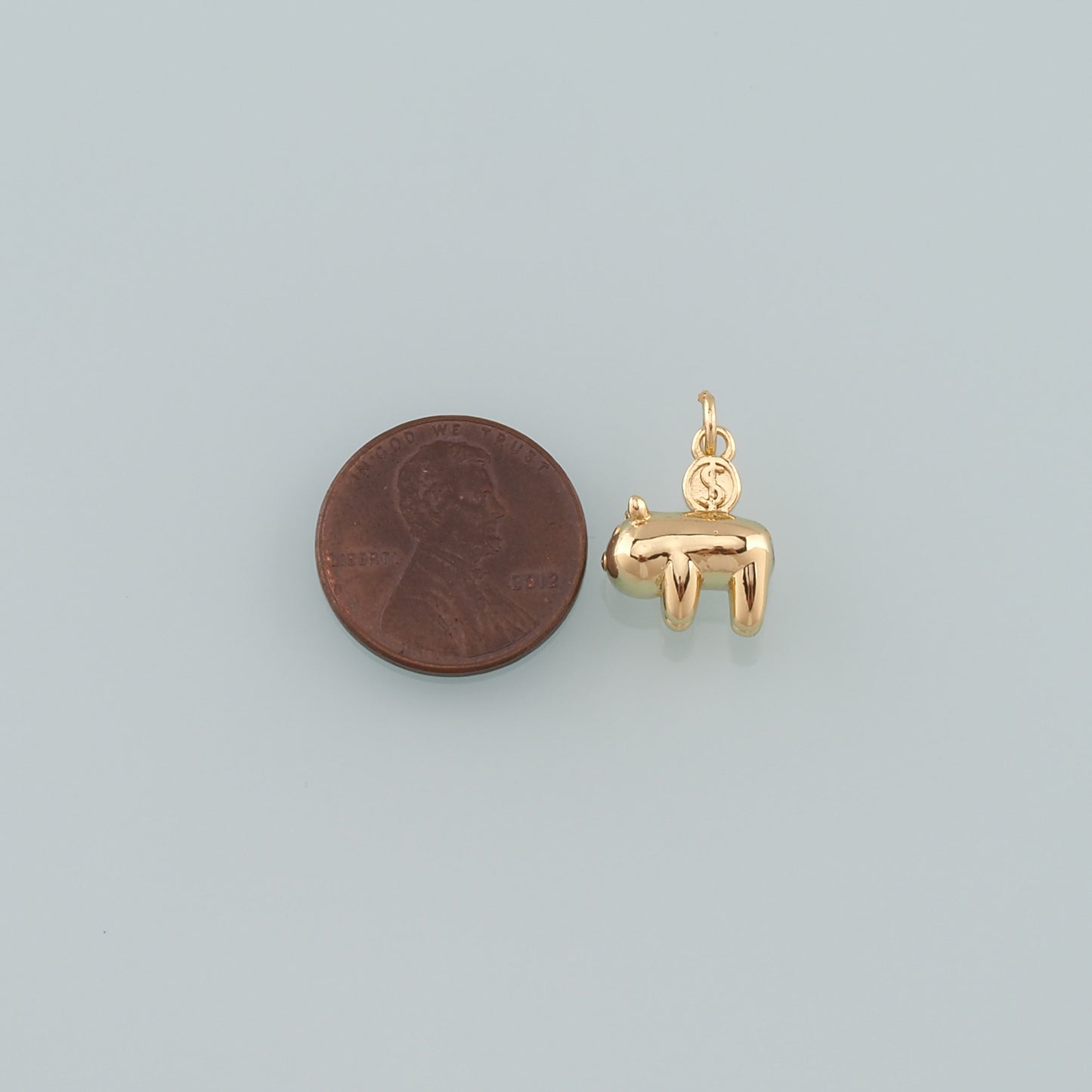 Gold Animal Charms,18K Gold Filled Pig Pendant,Pig Charm Bracelet Necklace for DIY Jewelry Making Supply