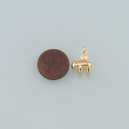 Gold Animal Charms,18K Gold Filled Pig Pendant,Pig Charm Bracelet Necklace for DIY Jewelry Making Supply